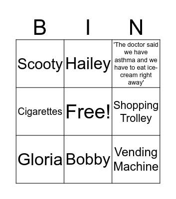 The Florida Project Bingo Card