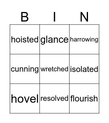 Vocabulary Bingo Card