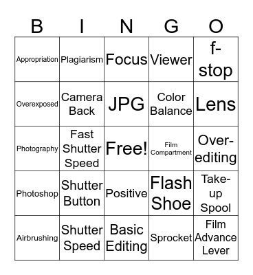 8th Grade Photo Bingo Card