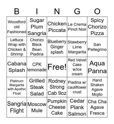 October Roll out Bingo Card