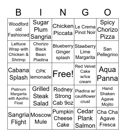 October Roll out Bingo Card