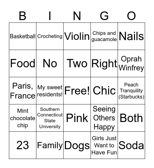 Get to Know RSC Keara Bingo Card