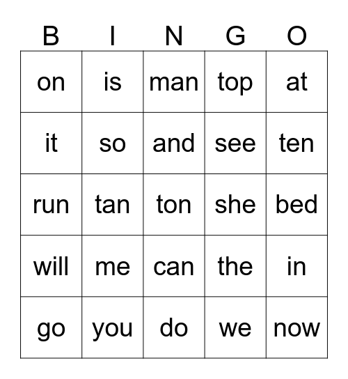 List 4 Bingo Card