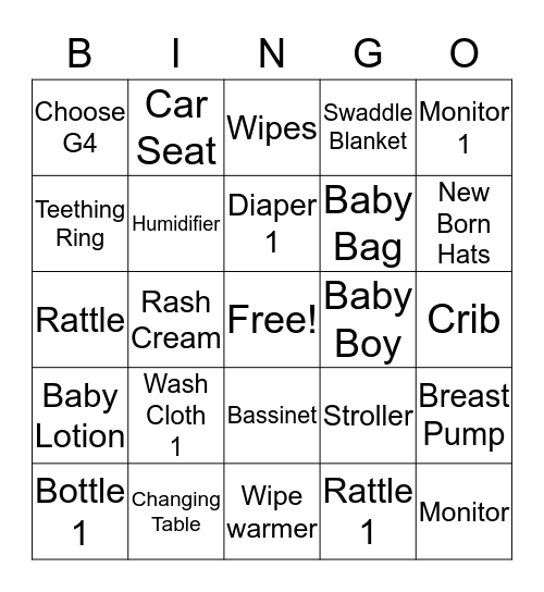 BABY Bingo Card