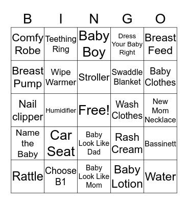 BABY Bingo Card