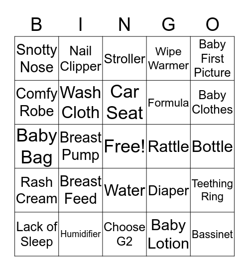 BABY Bingo Card