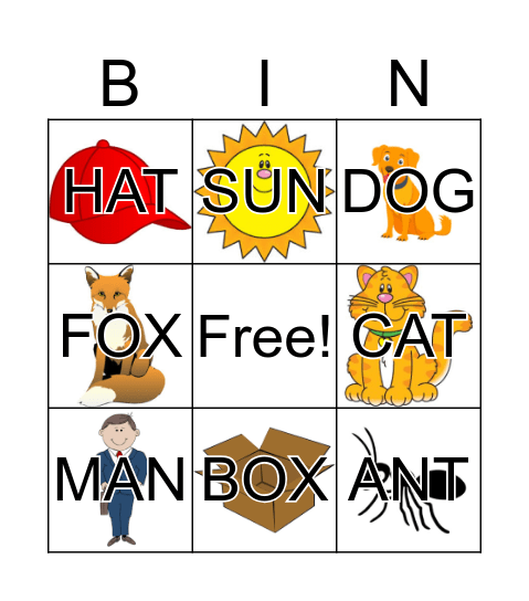 What's That Word? Bingo Card