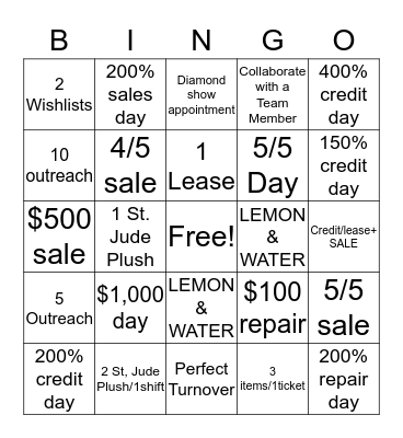 Path to Brilliance Bingo Card