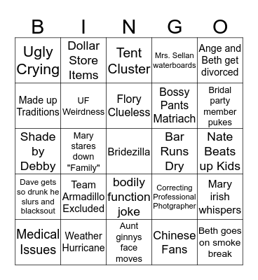 Good Times Bingo Card