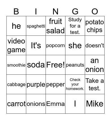 Welcome and Chapter One  Bingo Card