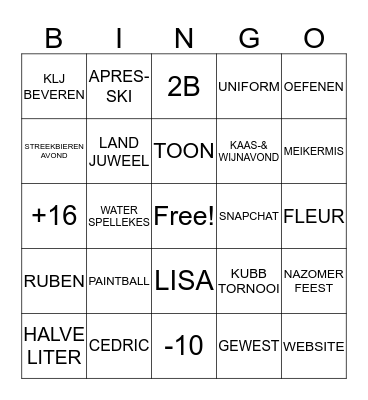 MOSSELFESTIJN 2018 Bingo Card