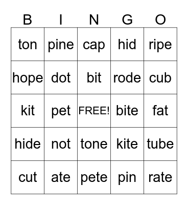 Bite A Bit Bingo Card