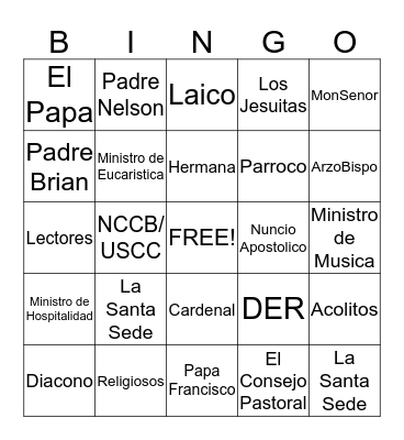 Quien es quien Bingo Card