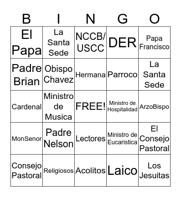 Quien es quien Bingo Card