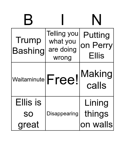 Visits Bingo Card