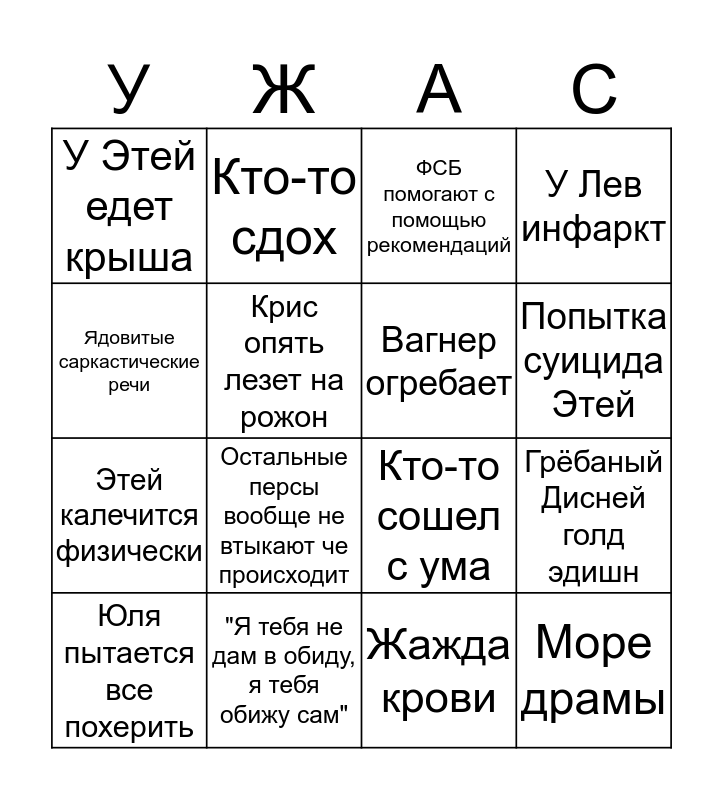 Карта бинго спутник