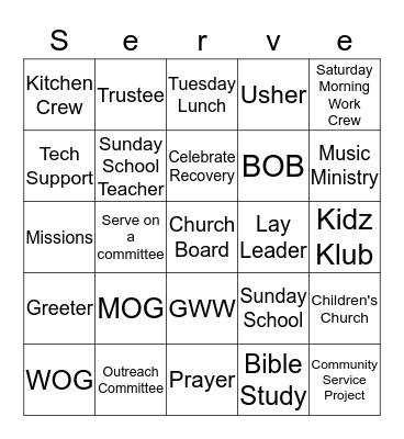 Ways we... Bingo Card