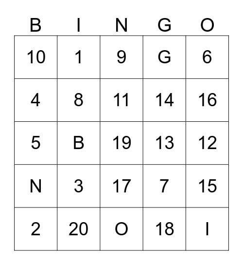 un, deux, trois, ... Bingo Card