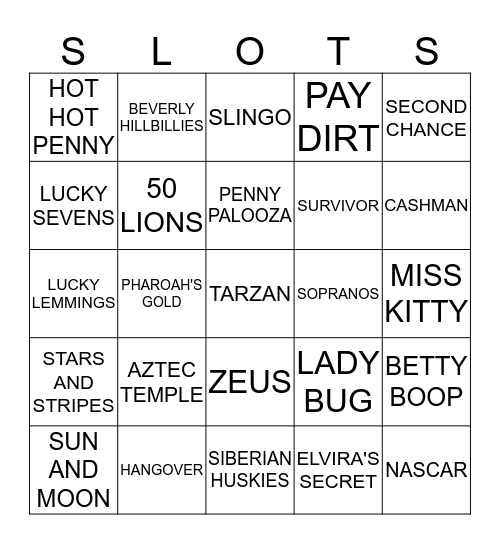 Casino Bingo Card
