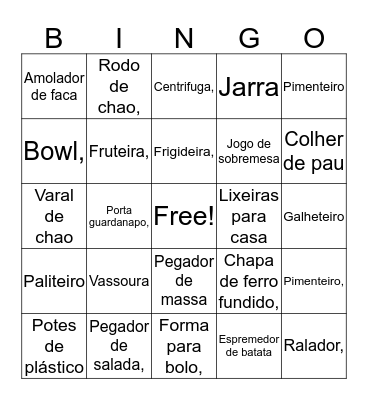 Chá de Panela - Esther e Rodrigo Bingo Card