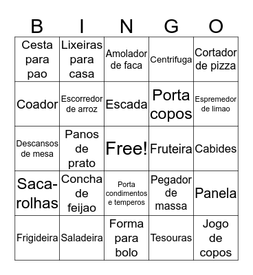 Chá de Panela Esther e Rodrigo Bingo Card