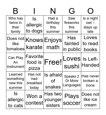 Cintas Spirit Day - Find Someone Who Bingo Card