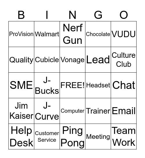 CUSTOMER SERVICE WEEK BINGO Card