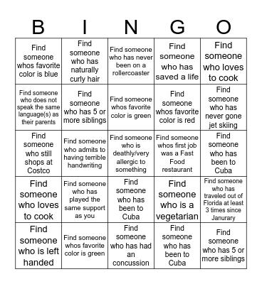 MCSA BINGO Card
