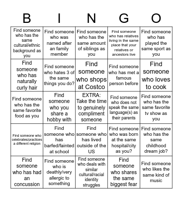 MCSA BINGO Card