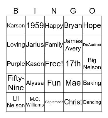 Maioyshi's Bingo Card
