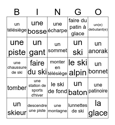 French C11 Bingo Card