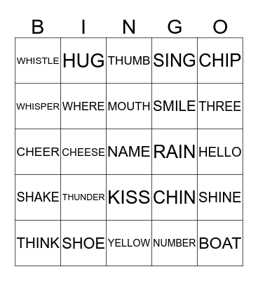 WORD BINGO Card