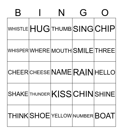 WORD BINGO Card