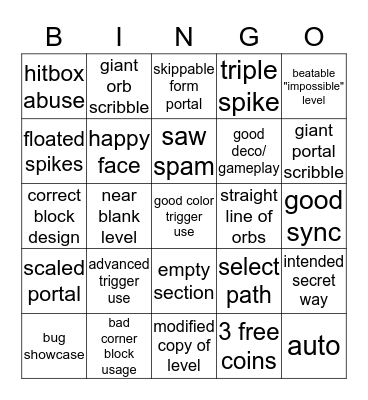 Recent level bingo (jordan) Bingo Card