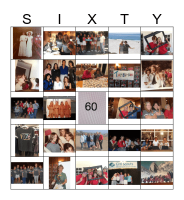 SIXTY YEARS OF FUN Bingo Card