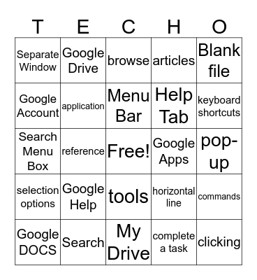 GOOGLE APPS - LESSON 4 Bingo Card
