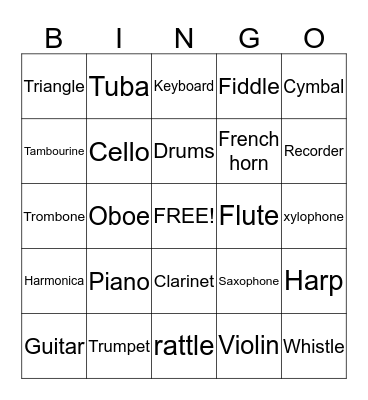 What instrument is this? Bingo Card