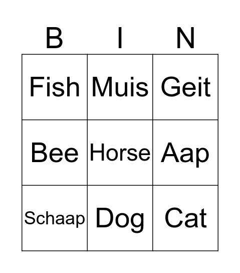 Talen Bingo Card