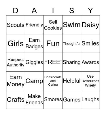 DAISIES  Bingo Card