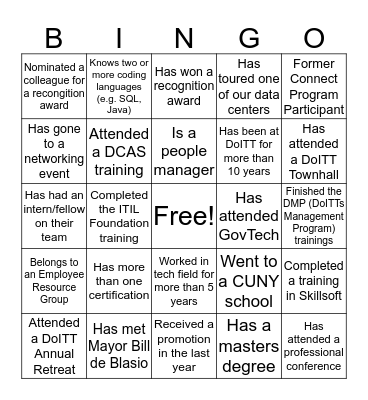 Professional Development Bingo Card