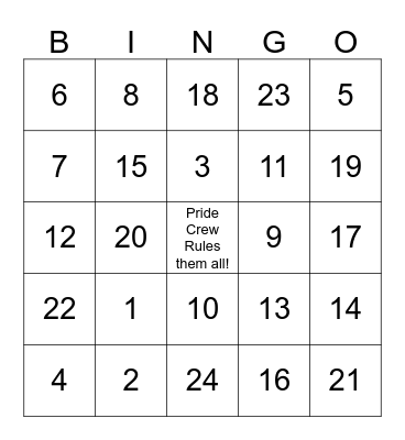 Class of 2021 Bingo Card