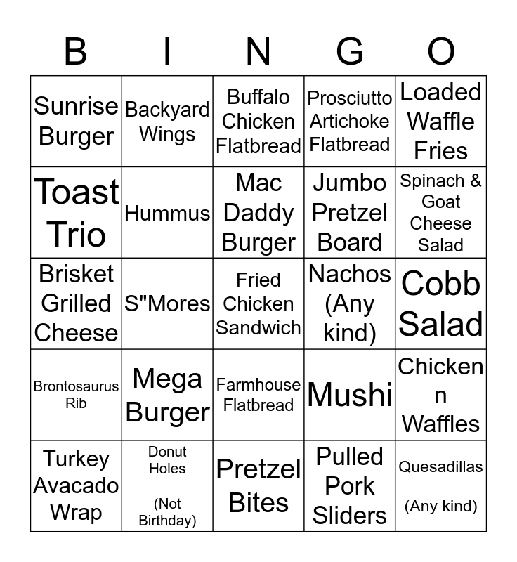 TOPGOLF BINGO Card