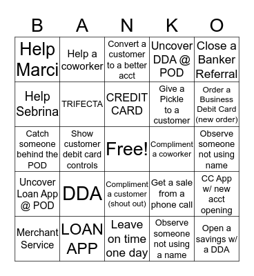 UB BANKO Bingo Card