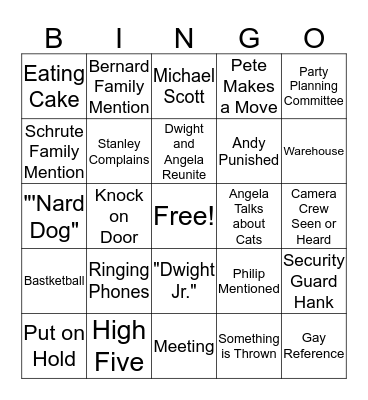 The Office Bingo! Bingo Card