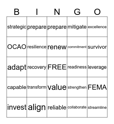OCAO Off-Site Bingo Card