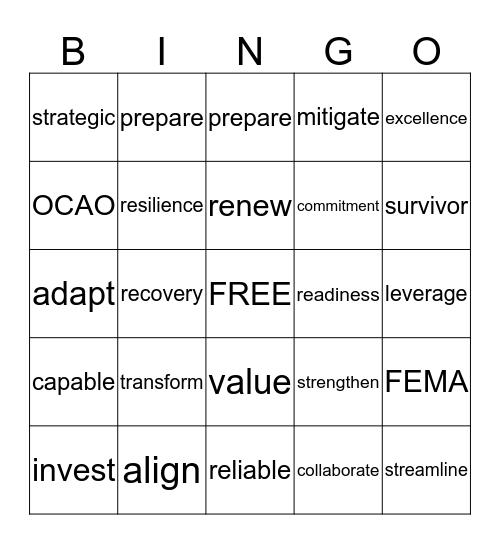 OCAO Off-Site Bingo Card