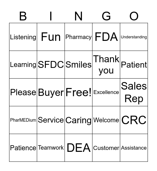 National Customer Service Week 2018 Bingo Card