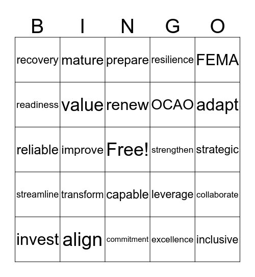 OCAO Off-site Bingo Card