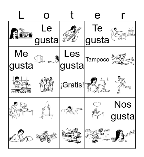 Spanish 1 chapter 1A ¿Qué te gusta hacer? Bingo Card