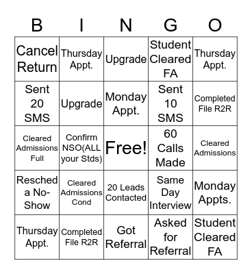 HUMP-DAY A.O. BINGO Card